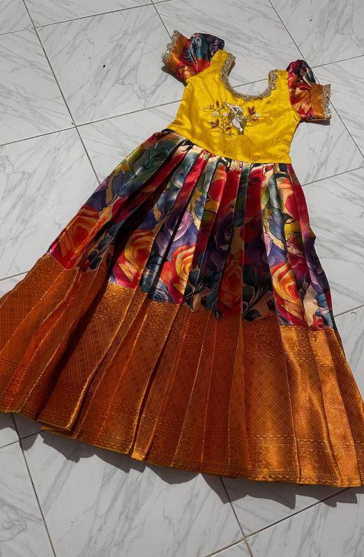 kids gown kanjivaram silk Children wear wholesale